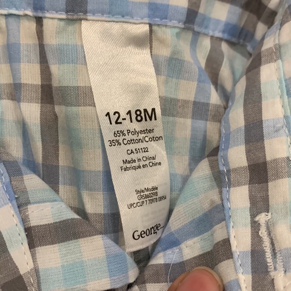 Joe Fresh & George Button-Down Striped Dress Shirts Blue/Gray/Turquoise 12-18M - Picture 7 of 8